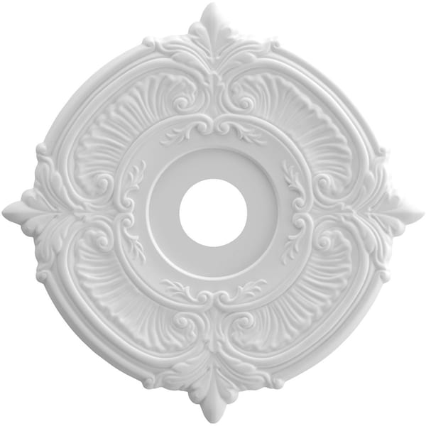 Ekena Millwork Attica Thermoformed PVC Ceiling Medallion (Fits Canopies up to 6 3/4"), 19"OD x 3 1/2"ID x 1"P CMP19AT - main